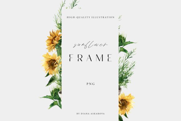 Brighten Your Designs with Sunflower Frame Watercolor Clipart