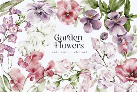Bring English Cottage Gardens to Life with Watercolour Clip Art