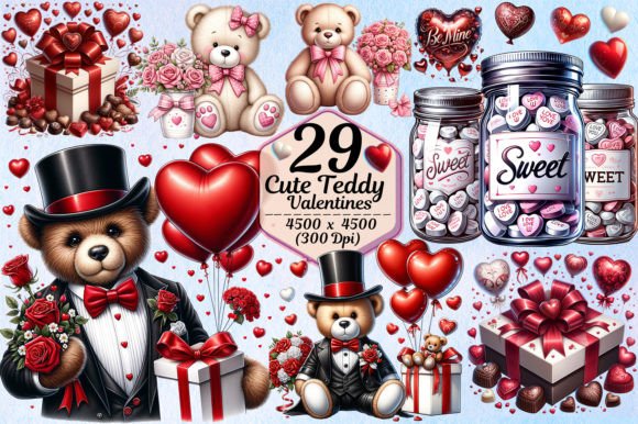 Cute Teddy Valentines Sublimation: Your Go-To Design Asset