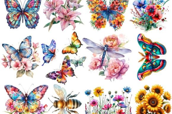 Designing with Nature: The Floral Butterfly & Daisies Dragonfly Collection