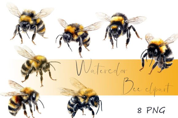 Infuse Whimsy: Using Watercolor Bumble Bee Clipart in Your Designs