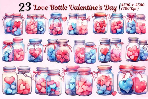 Love Bottle Valentine's Day Graphics Set: A Complete Design Toolkit