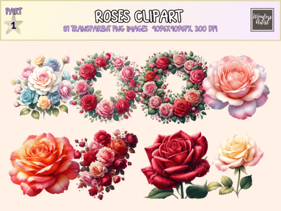 Roses Clipart: Timeless Floral Elegance for Every Project