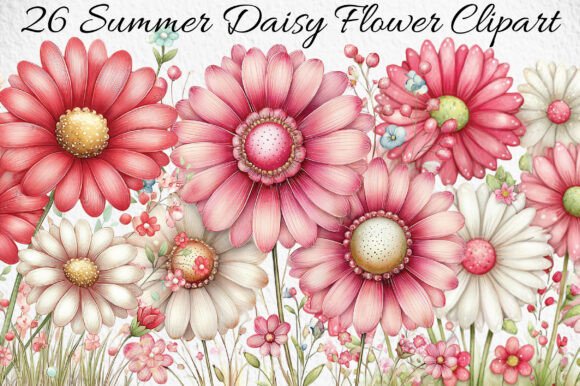 Summer Daisy Flower Clipart: A Whimsical Design Essential