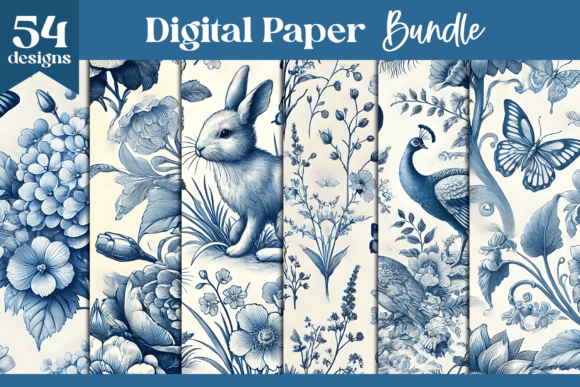 Timeless Elegance: Mastering Blue Toile Chinoiserie Digital Paper