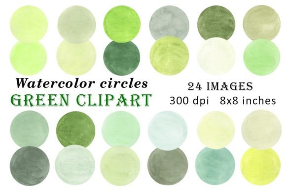 Watercolor Circles Green Clipart PNG: A Fresh Design Asset